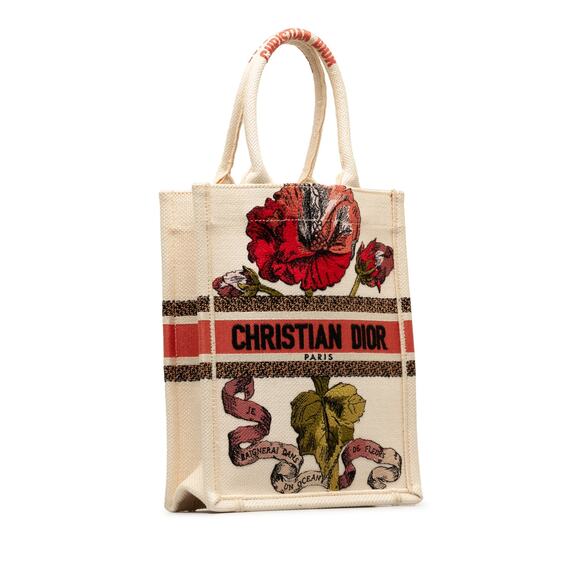 Dior Fleurs Bibliques Embroidery Vertical Book Tote - Picture 1 of 7